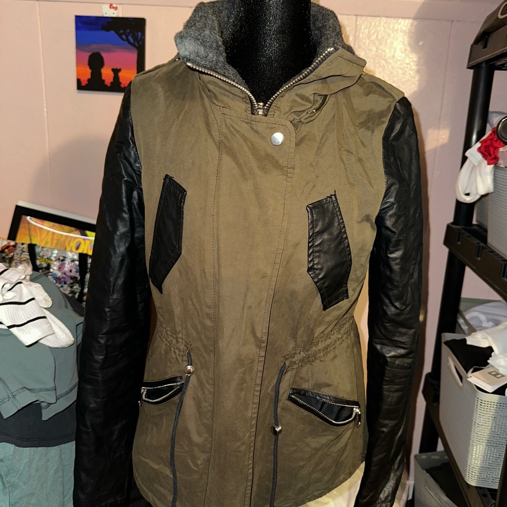 Stylish Olive and Black Women's Jacket